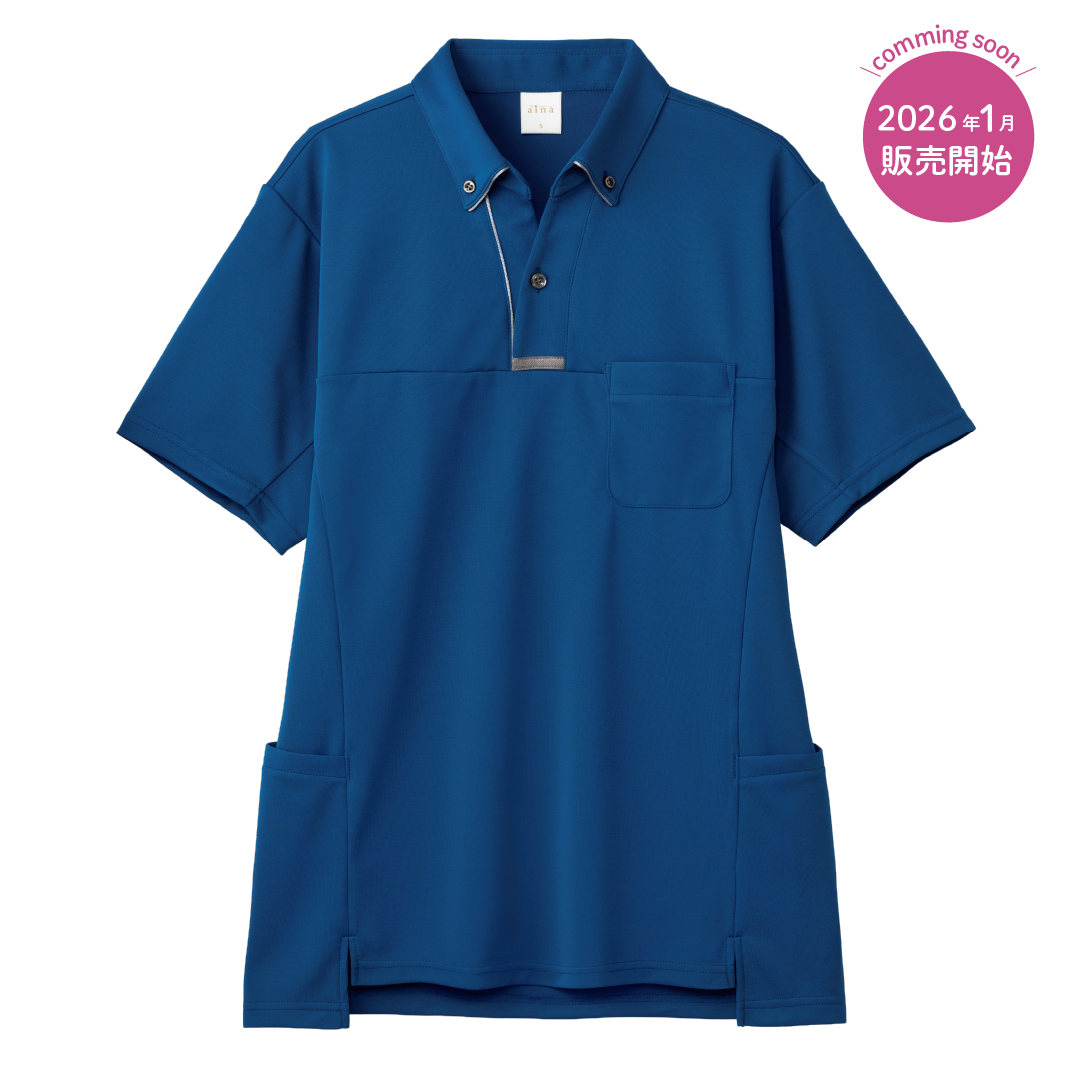 半袖ニットシャツ（男女兼用）介護【AIK308】｜介護ユニフォーム・制服